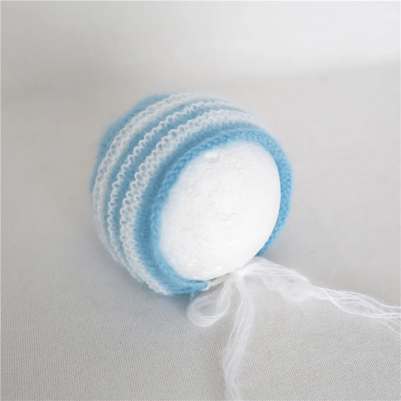 Soft Baby Boy Bonnet Newborn Photography Props Crochet Elft Hat Blue Beanie Infant Cap Photo Shower Gift | Детская одежда и обувь