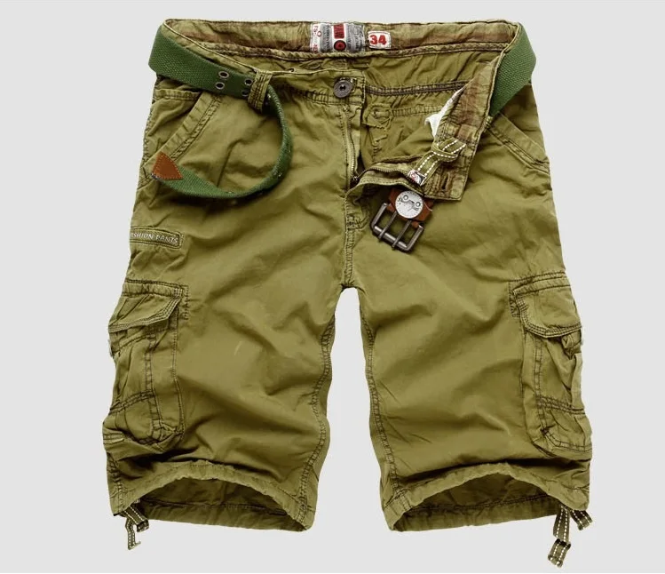 2014 new Summer high quality Cargo Casual trousers fashion some bags 5 pants washed cotton short 5820 | Мужская одежда