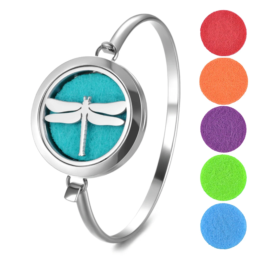 

10pcs/lot Essential Oil Diffuser Bracelet Stainless Steel Perfume Diffuser Locket Bangle 2 Styles VA-561*10