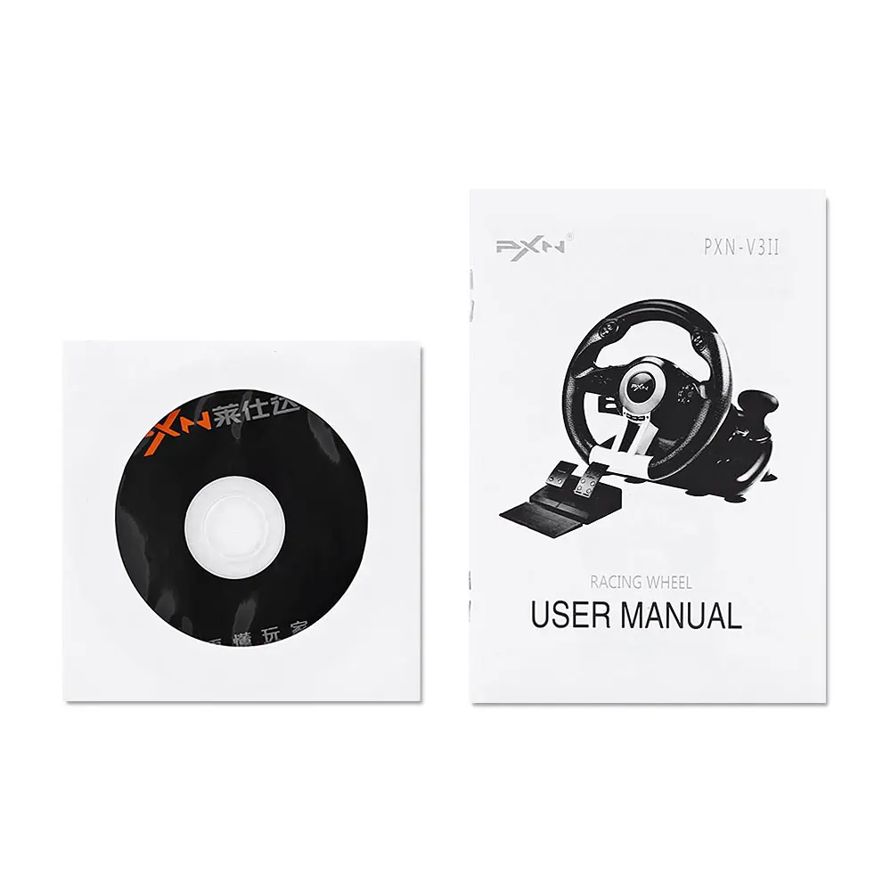 PXN V3II гоночная игра рулевое колесо USB Вибрация Двойной Мотор с складная педаль для