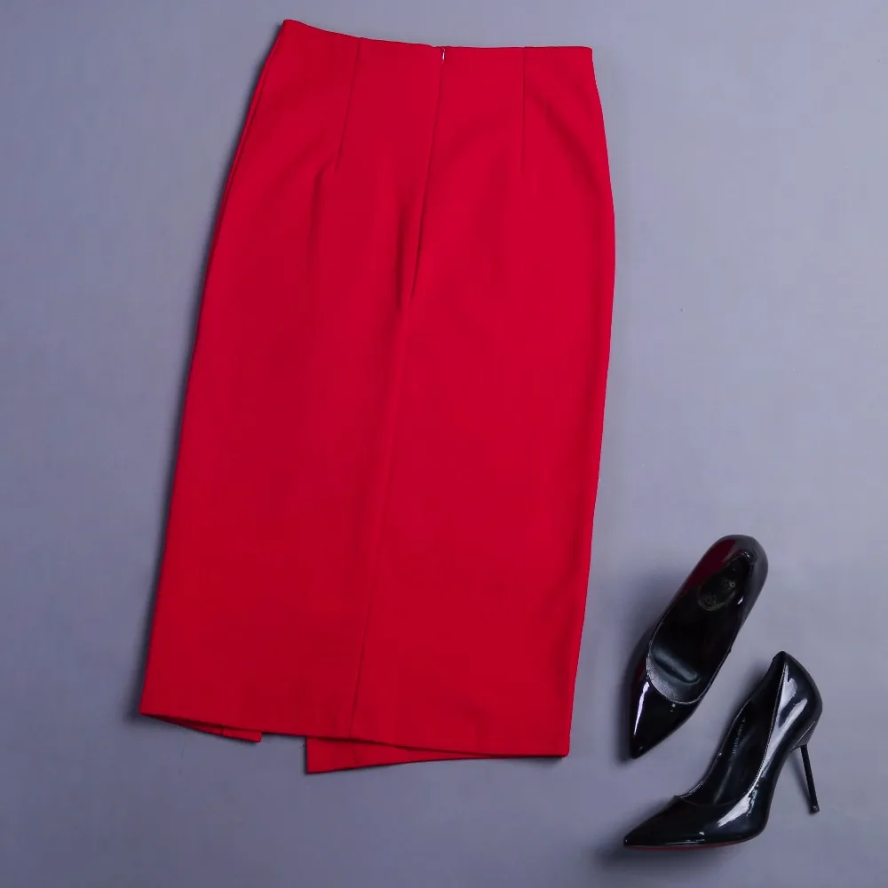 Юбка-карандаш женская с высокой талией приталенная офисная пикантная