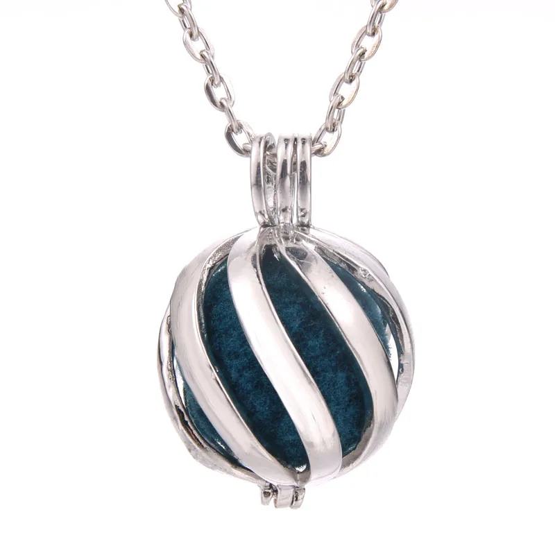 N2288-silver Новинка, серебряное ожерелье для ароматерапии, подвеска, ювелирные изделия, открытый медальон, ожерелье, диффузор эфирного масла, духи, ароматические ожерелья - Окраска металла: N2288-silver