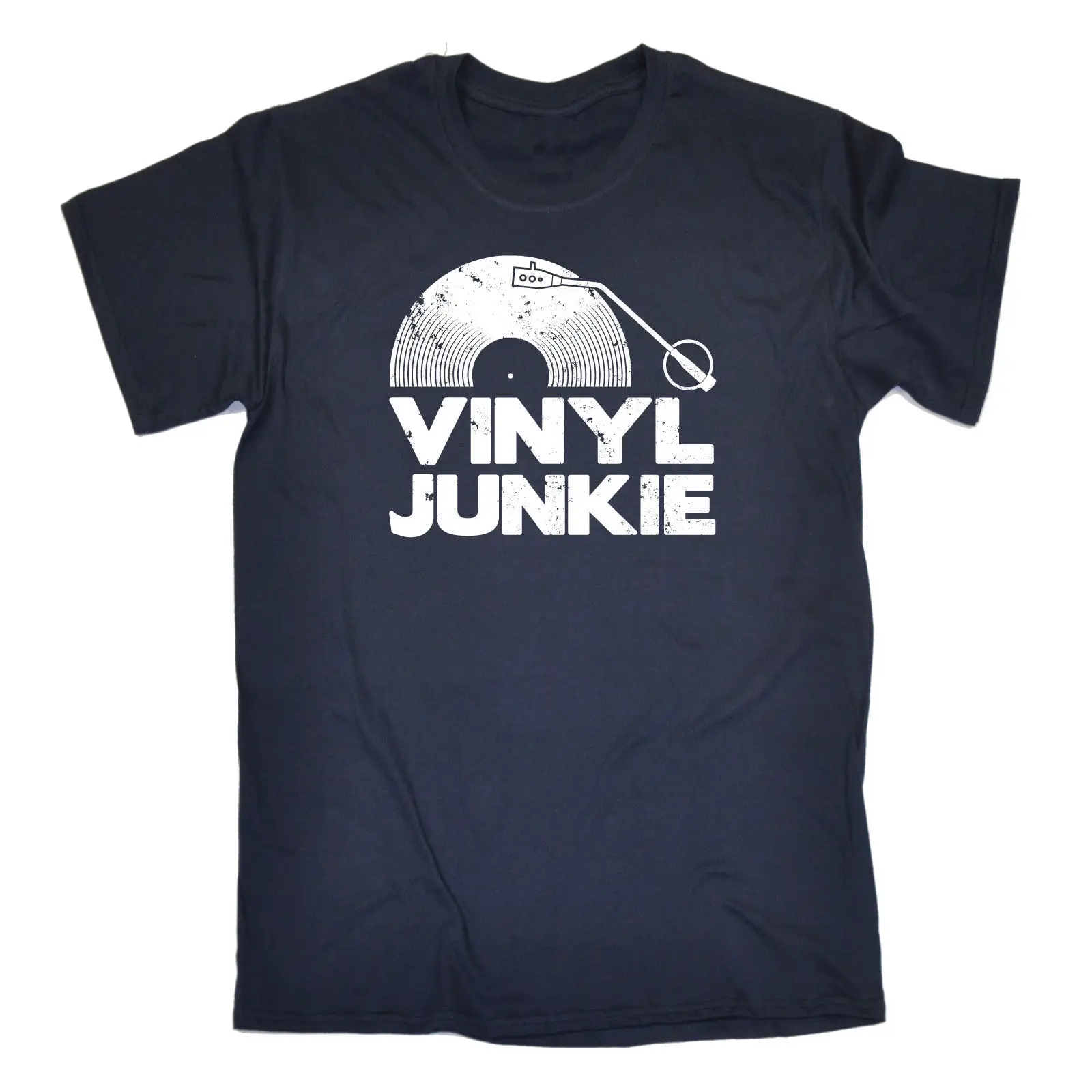 Винил Junkie белый логотип футболка музыка Винтаж Dj смешной подарок на день