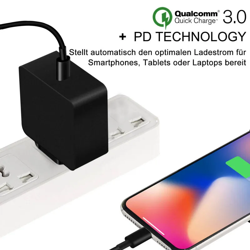 USB Type C PD зарядное устройство с питанием 65 Вт портативное настенное адаптер для