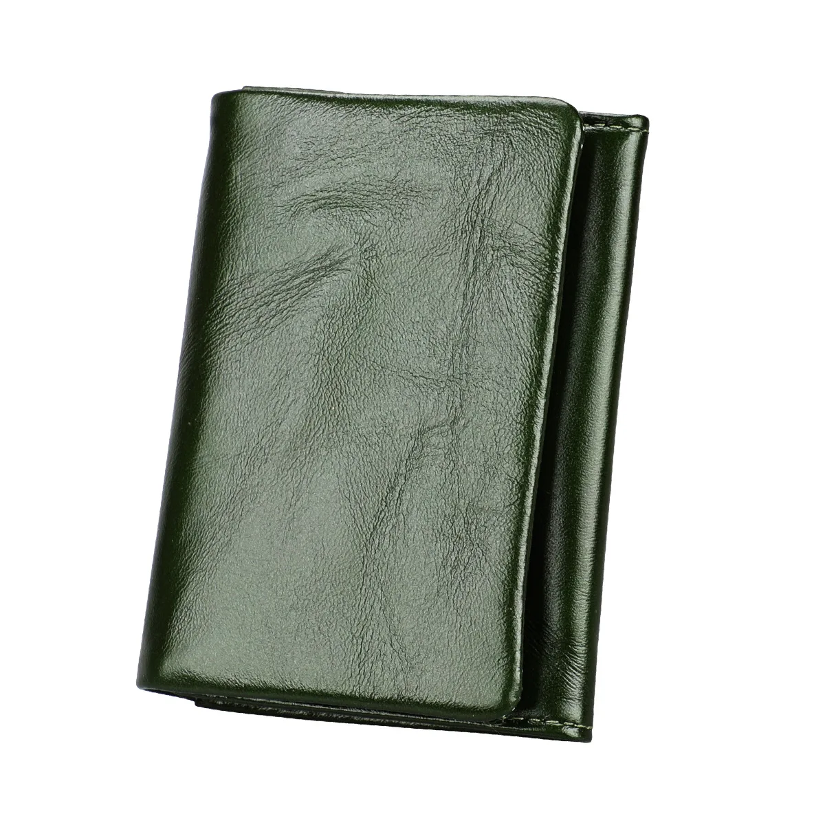 dark green Кошельки для монет, женские кошельки из натуральной кожи, мини-кошелек, маленький мешочек для монет, сумка на застежке и молнии, держатель для карт, карманный мужской короткий кошелек, Новинка - Цвет: dark green