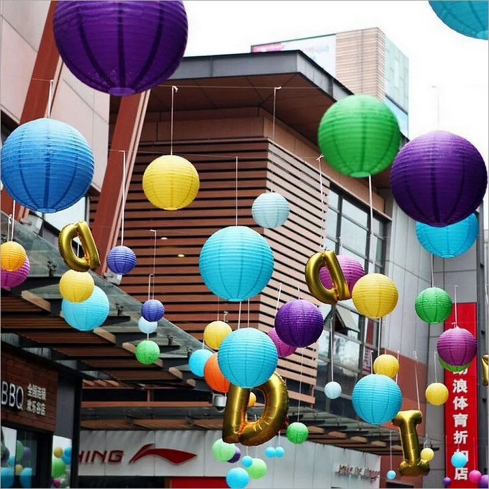 Недорогие бумажные фонари 8 дюймов новые цвета из Китая белые розовые фиолетовые