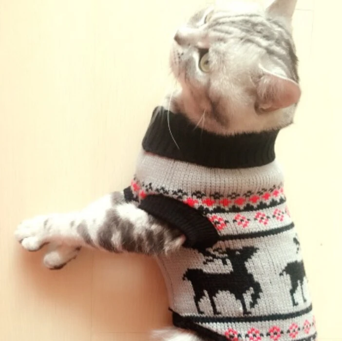 Новый продукт для домашних животных с рождественским оленем теплая трикотажная