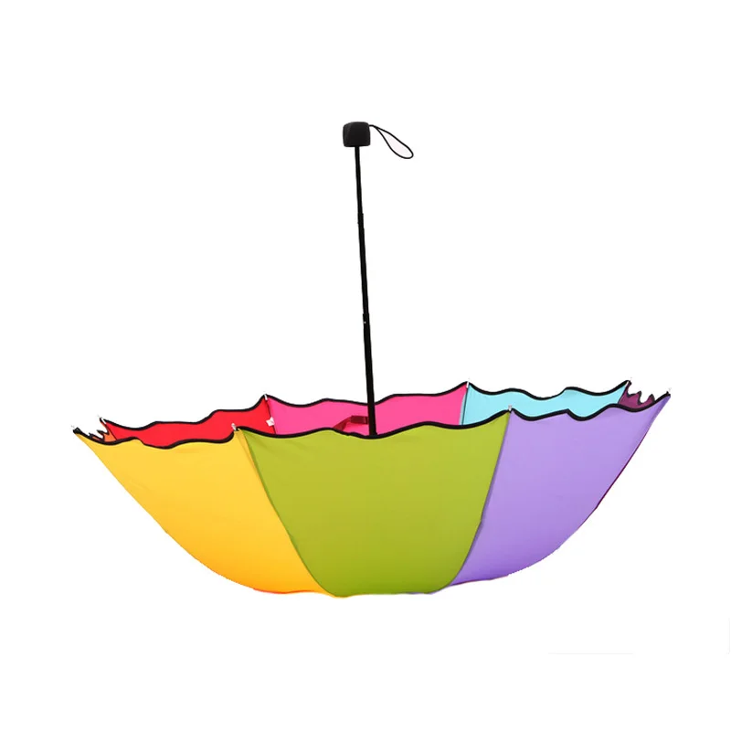 Без орнамента simple три раскладной зонтики радуга арочные принцесса зонтик