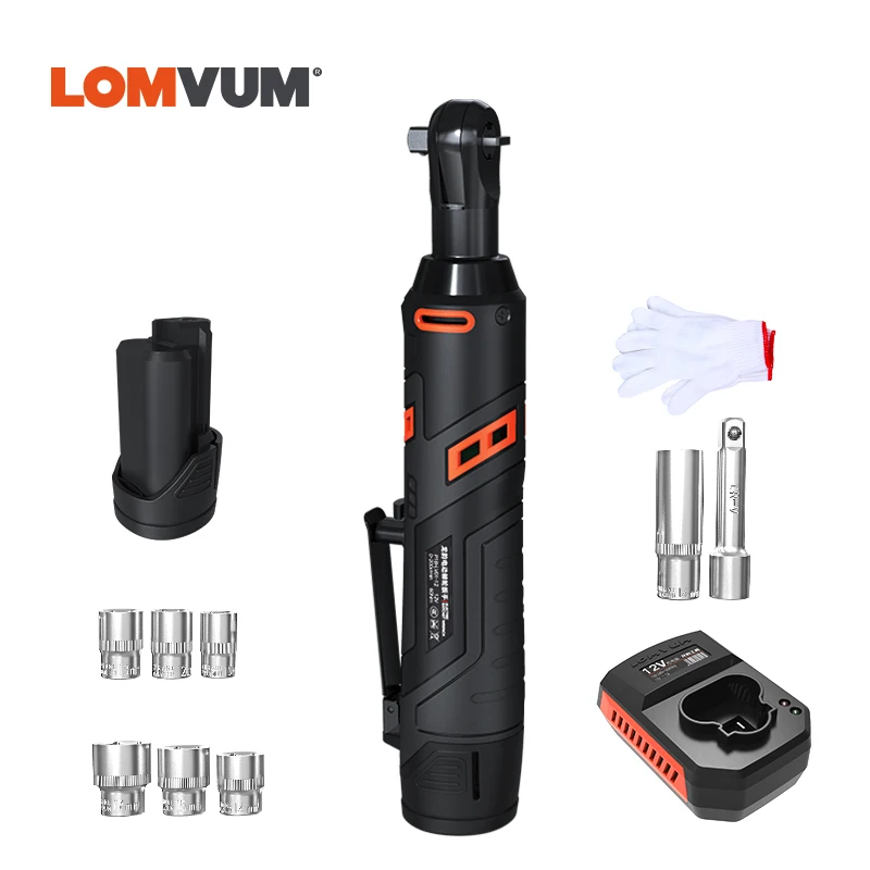 LOMVUM Аккумуляторный гаечный ключ с трещоткой электрический перезаряжаемым
