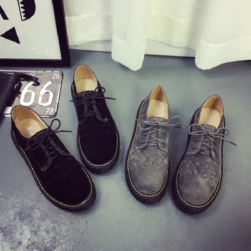 2016 Весна Способа Высокого Качества Женщины Туфли На Платформе Нубука толстым