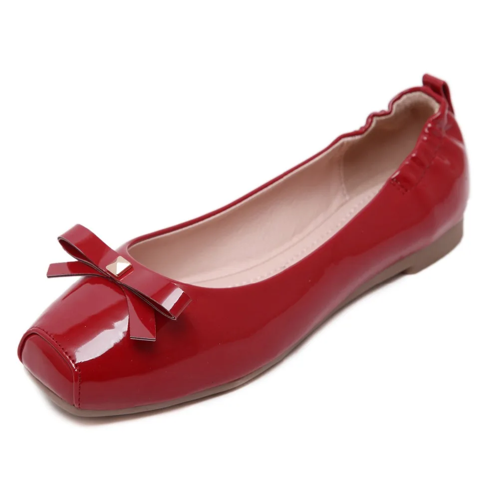 Sweet Bowknot Soft-soled square-headed Casual Egg Roll shoes | Обувь