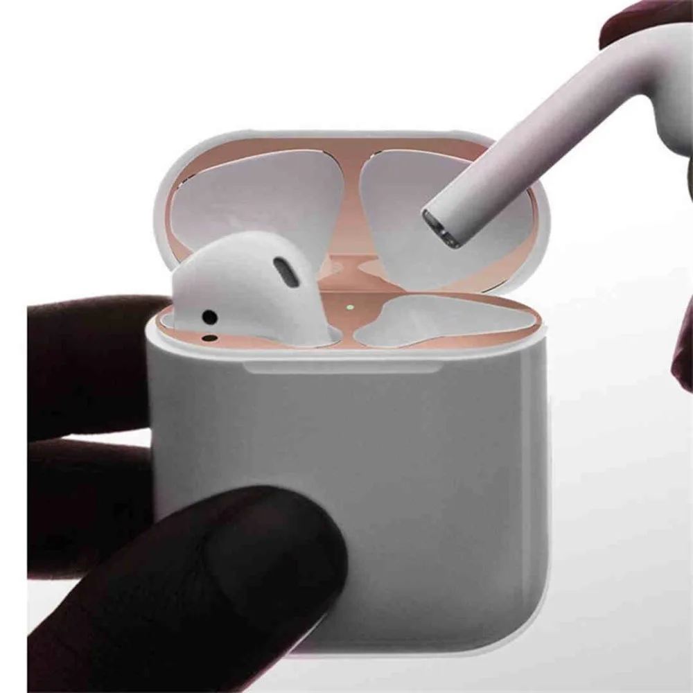 Металлическая защита от пыли для Apple AirPods чехол аксессуар защитная наклейка кожи