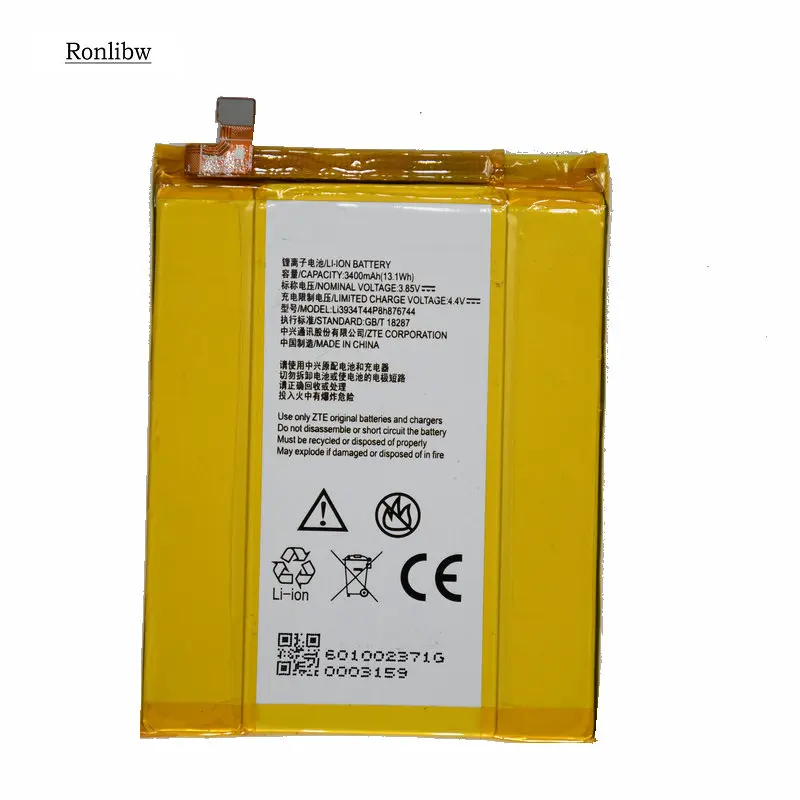 Ronlibw 3400 мА/ч, 13.1Wh Li3934T44P8h876744 батарея Запчасти для ZTE Grand X Z988 Max2 zmax Pro Z981