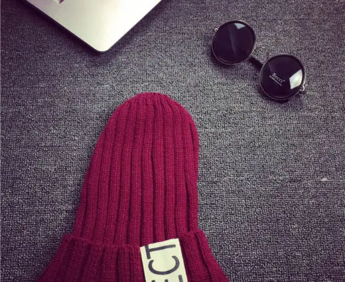 New Fashion Women Winter Letters Warm Knitted Hats Lovers Beanie Ski Skull Caps |