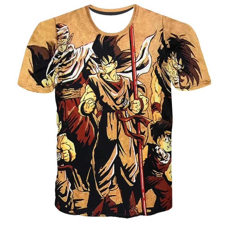 Японская аниме Dragon Ball Goku одежда с коротким рукавом унисекс 3D печатная Футболка