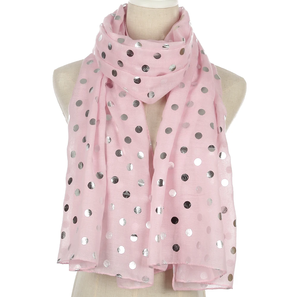 FOXMOTHER Новая мода Блестящая лента из фольги красный горошек шарф для