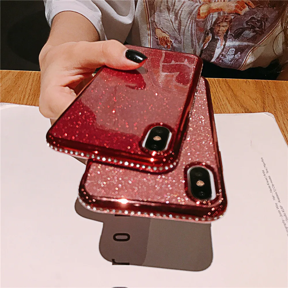 Роскошный блестящий чехол со стразами для iphone XS MAX XR 10X7 8 Plus 6 S Мягкий Силиконовый