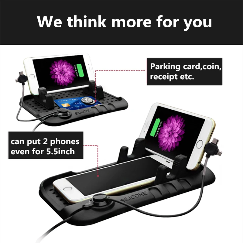 Силиконовый держатель для телефона с usb зарядкой IOS/Android/type C Магнитный кабель Chagring