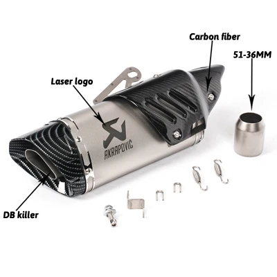 Мотоцикл Akrapovic выхлоп Escape для R1 R6 R3 Z900 KTM390 K8 модифицированный Uiversal мотоцикл лазерный скутер углеродный глушитель наклейка - Цвет: A