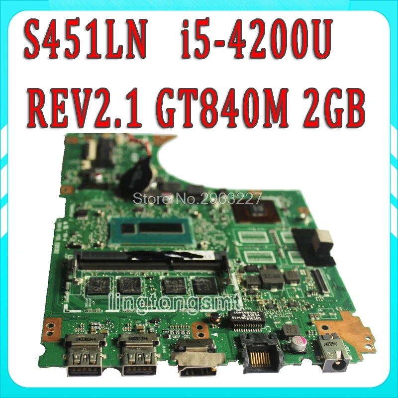 Для For Asus S451 S451L V451 V451L S451LN S451LB материнская плата для ноутбука REV2.1 i5-4200u GT840M 60NB05D0-MB1211