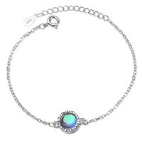 vintage lady crystal color round bracelets women jewelry fashion silver 925 bracelet for lady party accessories summer bijou