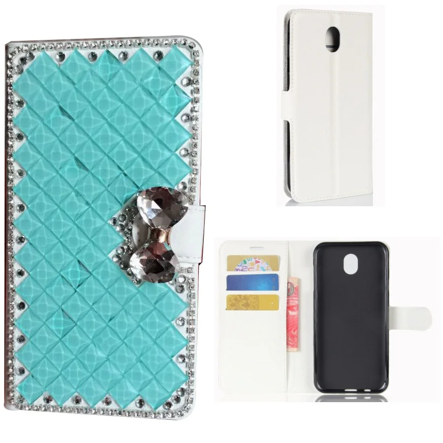 3D DIY Bling стенд Чехлы бумажники для Samsung Galaxy J7 2017 Назад Чехол Флип Coque с держателем