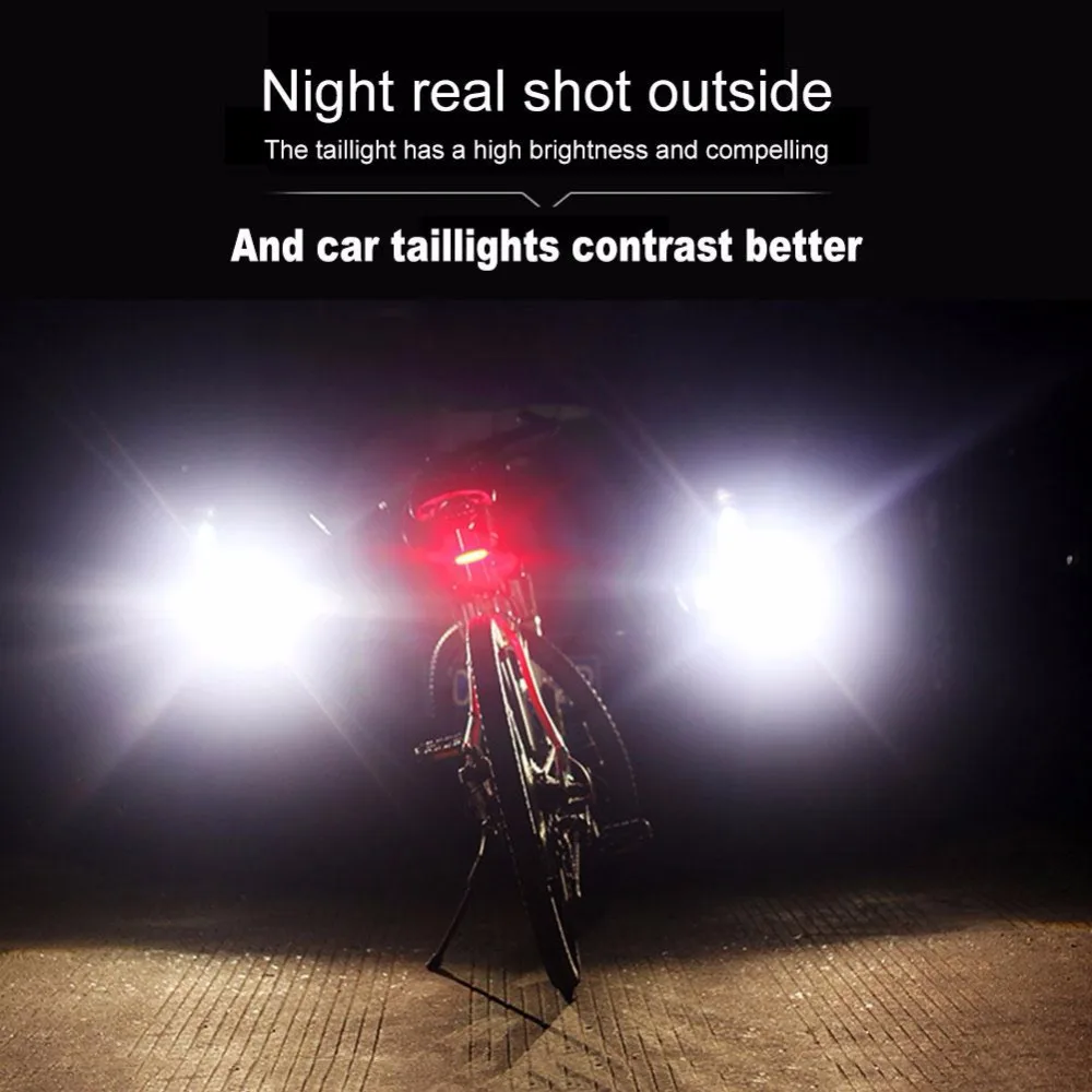 DEROACE Bicycle Light COB Taillight Safety Warning USB Rechargeable waterproof LED Cycling bike light accessories | Спорт и