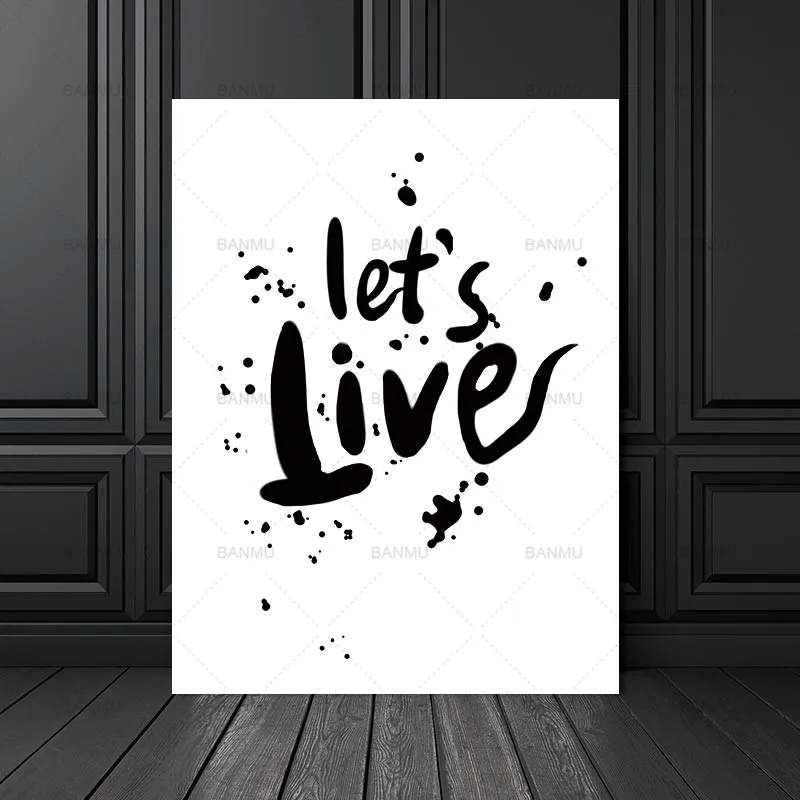 Скандинавская Картина на холсте настенные художественные слова рисунок с