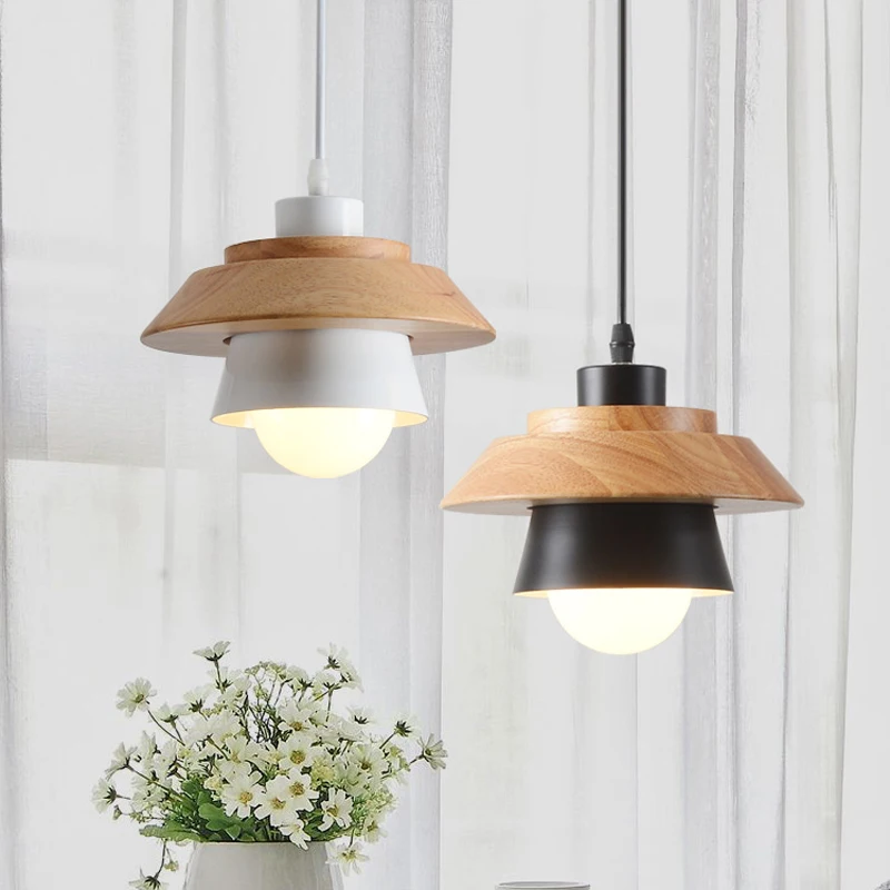 1 Piece Nordic Minimalist Modern Dining Room Restaurant Cafe Pendant Lamp Droplight Wood Meal Hanging Bar Study Office | Лампы и