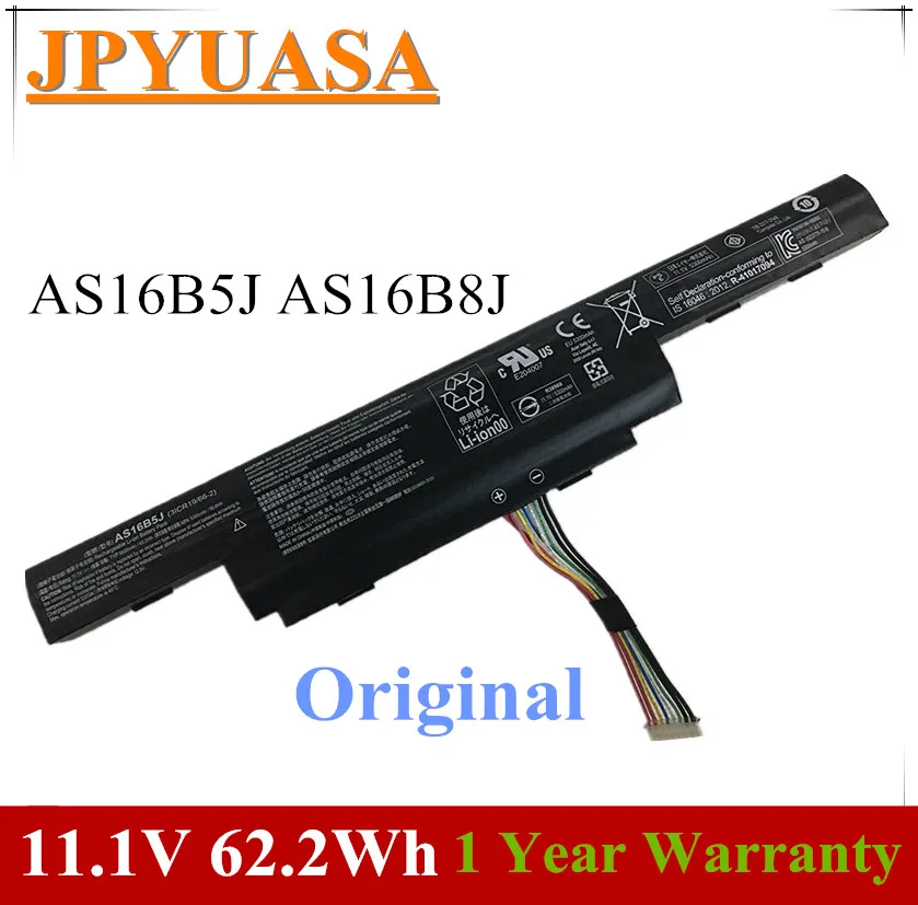 7xinbox 11 1 V 62.2wh 5600mAh оригинальный AS16B5J AS16B8J аккумулятор для ноутбука Acer Aspire E5 575G 53VG Series