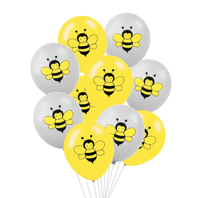 5 шт. милые животные черный золотой желтый латексный воздушный шар пчелы в