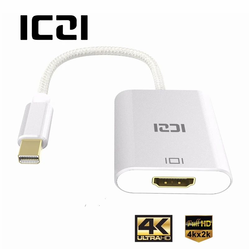 ICZI мини адаптер DP к HDMI 4K Thunderbolt Mini Displayport 1 2 0 конвертер для Macbook Surfacebook серебро|mini dp to