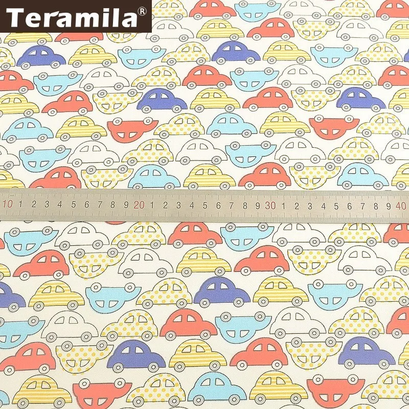 Teramila 100% хлопковая ткань с рисунком автомобиля плотные четверти для детей сделай