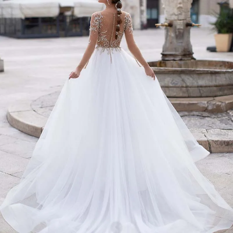 Сексуальные свадебные платья в стиле бохо с v образным вырезом прозрачное