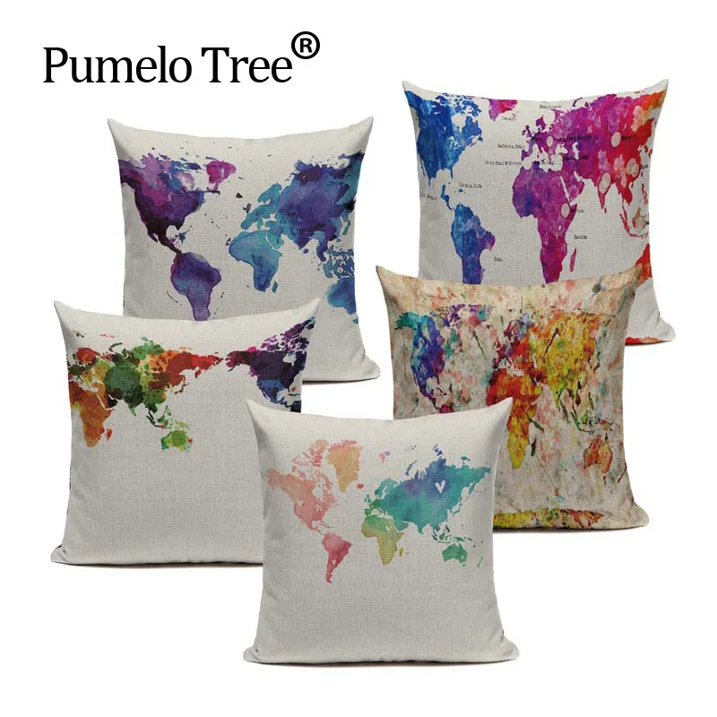 Расслабляющая хлопчатобумажная льняная ретро карта в американском стиле кантри