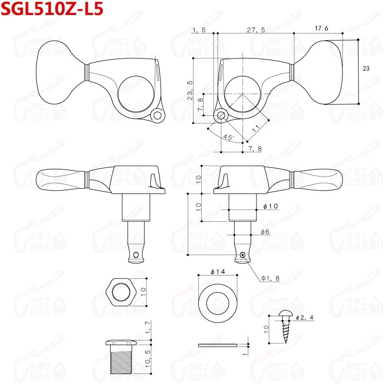 Оригинальные L3 + R3 GOTOH SGL510Z L5 гитары головки тюнеры (Cosmo Black) Сделано в Японии|Детали
