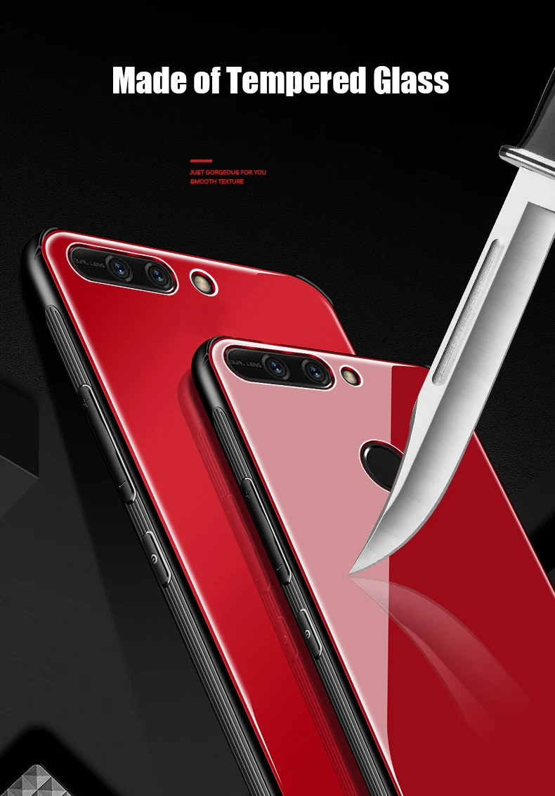 MAKAVO для huawei Honor 8 Pro Чехол, роскошная задняя крышка из закаленного стекла, гибридный противоударный чехол, жесткий корпус для huawei Honor V9