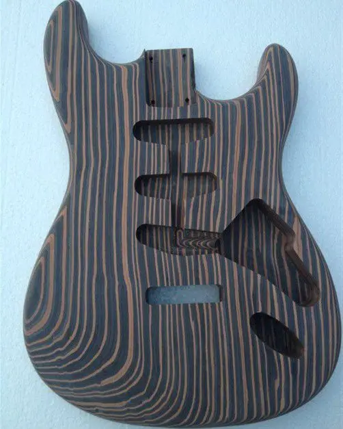 

One piece wood zebrawood guitar body no finish painting good grain