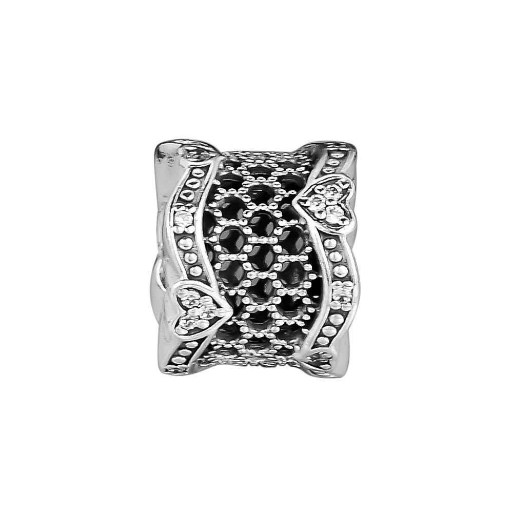 

CKK Lace of Love Spacer Beads Charms 925 Sterling Silver Jewelry Fits Original Bracelet Necklace Kralen Berloque Perles