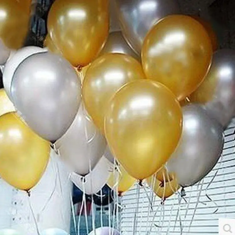 12 inch Pearl Color Gold Silver Black Latex Balloons Wedding Decoration Baby Shower Halloween Birthday | Дом и сад