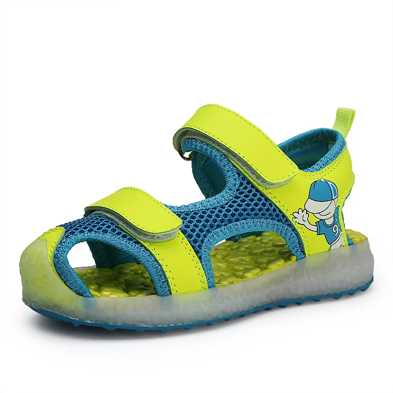 Новинка 2018 популярные летние детские сандалии светодиодный светильник USB