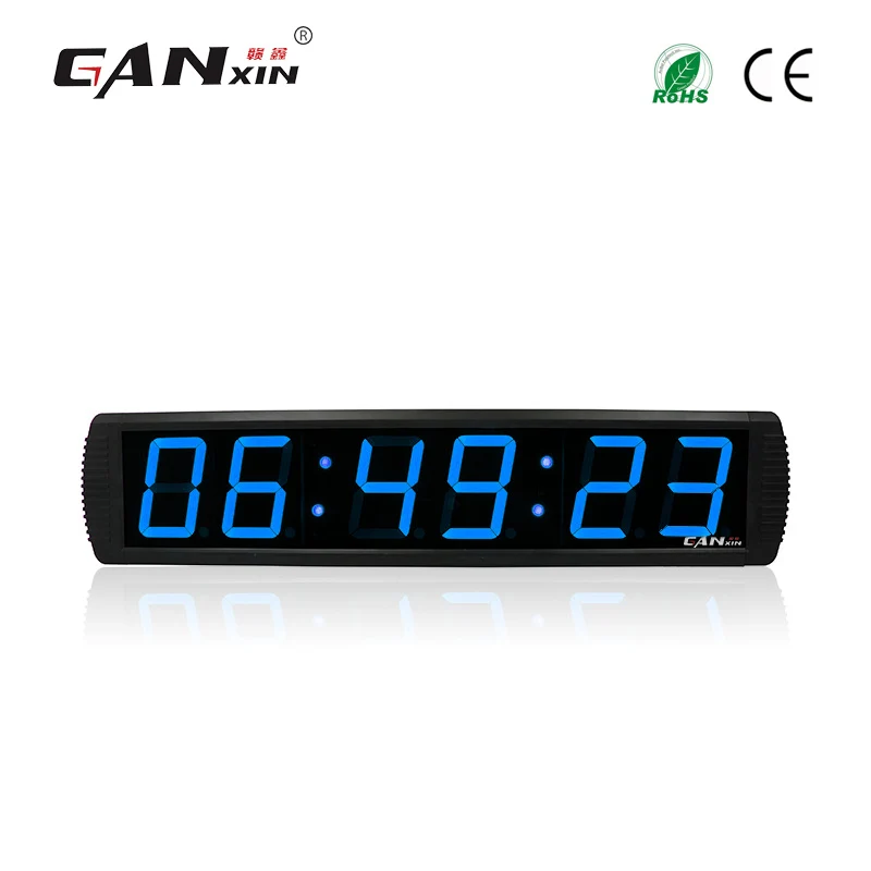 

[Ganxin] 4 Inch 6 Digital Led Wall Clock Remote Control Large Temperature Calendar Display Support Countdown Stopwatch