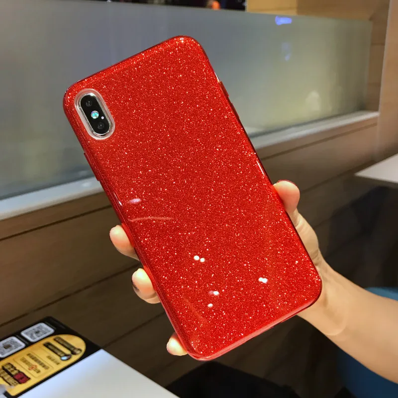 Red Роскошный блестящий Блестящий Мягкий чехол со звездами для iphone Xs Max, Силиконовый противоударный чехол для iphone XR 11 Pro Max, чехол для девочек - Цвет: Red