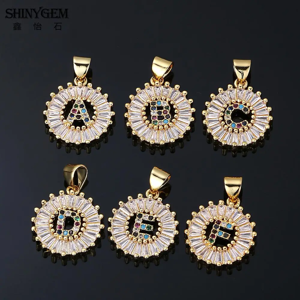 ShinyGem 26 ожерелье с буквами алфавита большой круглый кристаллический кулон Радуга