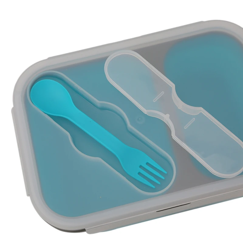 Складной контейнер для хранения еды с 2 ячейками 900 мл|lunch container|bento boxlunch food containers |