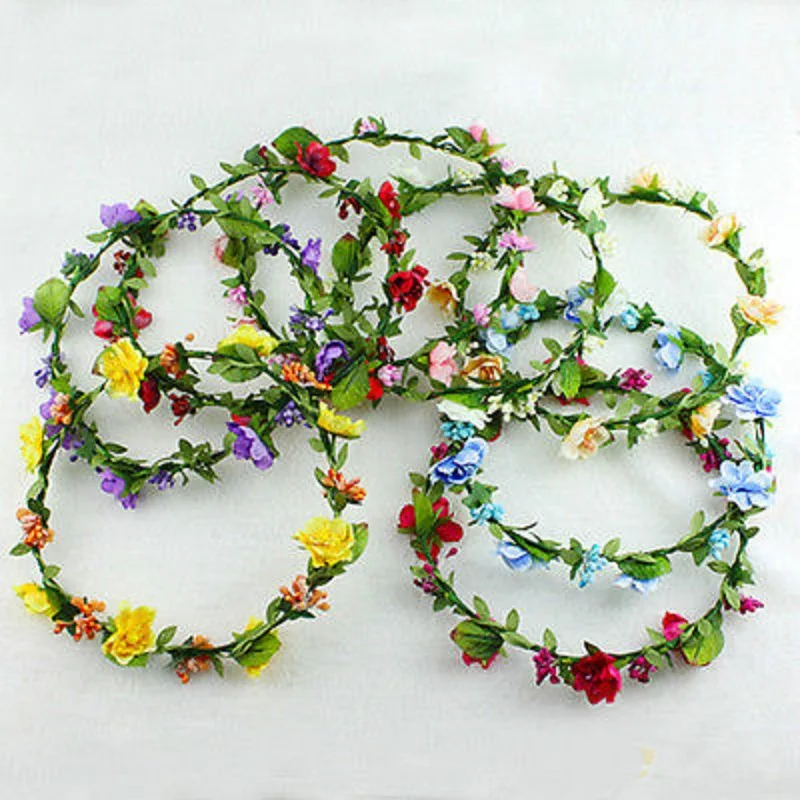 Красота Роза цветок корона головная повязка Свадьба Выпускной пляж цветочный