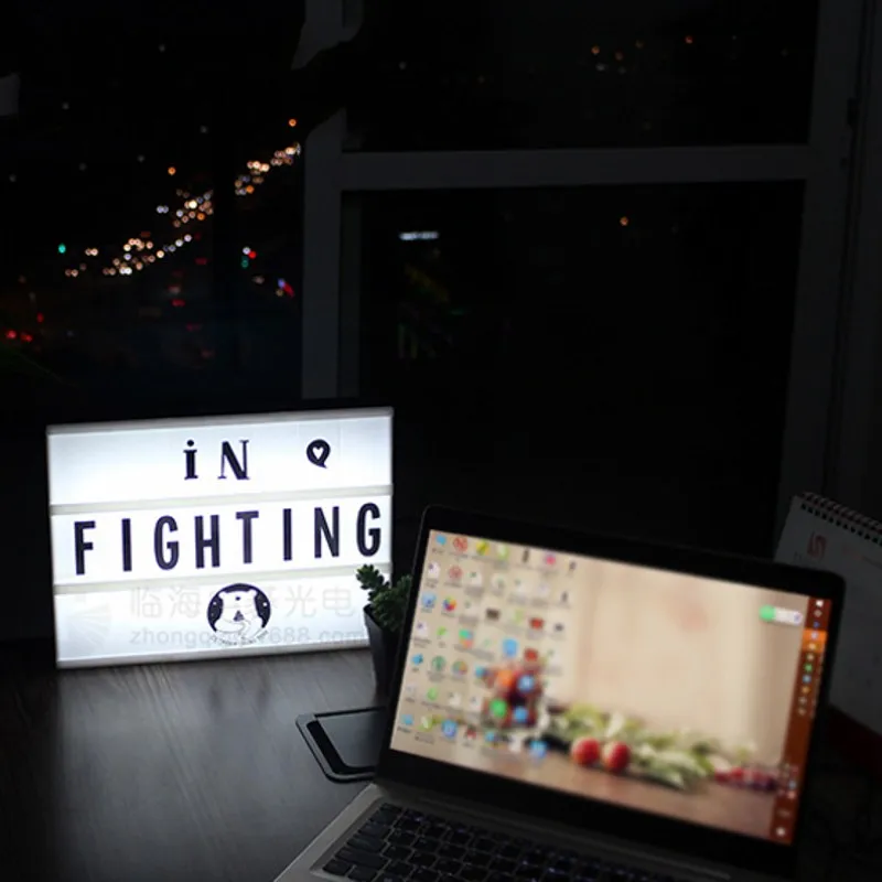 DIY Tic светильник коробка A4 A5 A6 буквы цифры светодиодный ночной Светильник фигурки