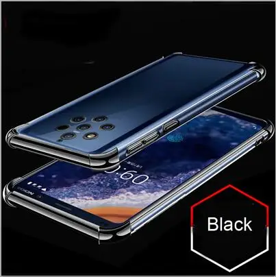 Для Nokia 9 Pureview чехол с воздушной подушкой прозрачный Кристальный Силиконовый противоударный чехол для телефона с полной защитой для Nokia 9 Pureview чехлы - Цвет: Черный