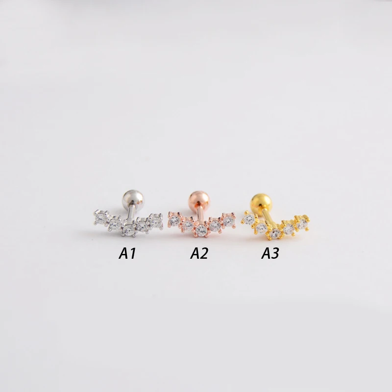 1 пара изогнутых кубических циркониевых стержней из нержавеющей стали пирсинг