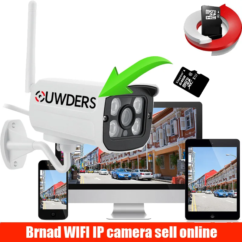 

h.265 Surveillance Outdoor Camera WiFi 5MP 2.4G HD IP Cam SD Card Storage Wireless Weatherproof Security Cam H.265+ IP Camera